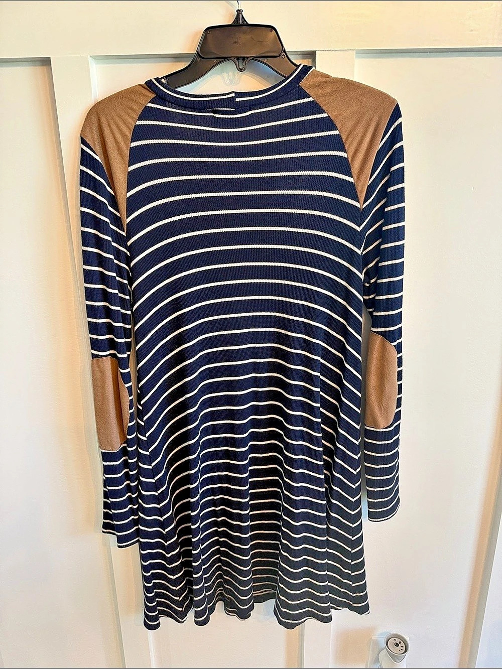 12PM by Mon Ami Striped Mini Dress in Blue & Brown Size M.